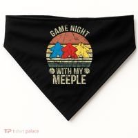Game Night With My Meeple Board Games Tabletop Boardgamers USA-Made Doggie Bandana thumb 0