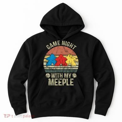 Game Night With My Meeple Board Games Tabletop Boardgamers Hoodie