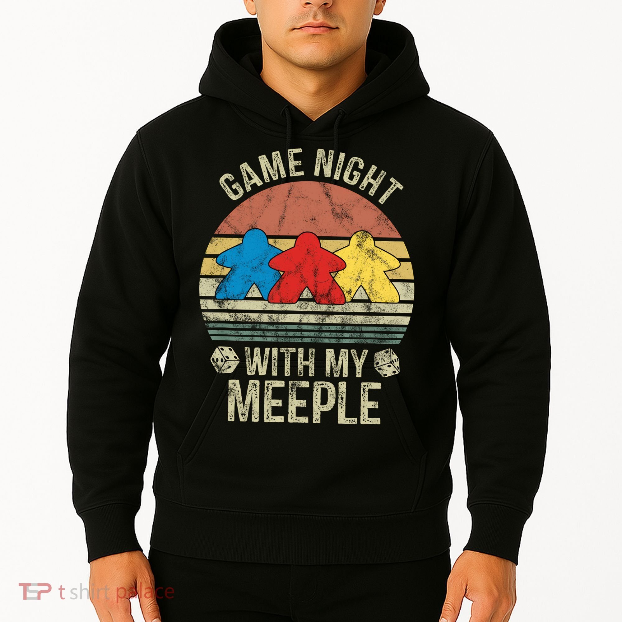 Game Night With My Meeple Board Games Tabletop Boardgamers Hoodie