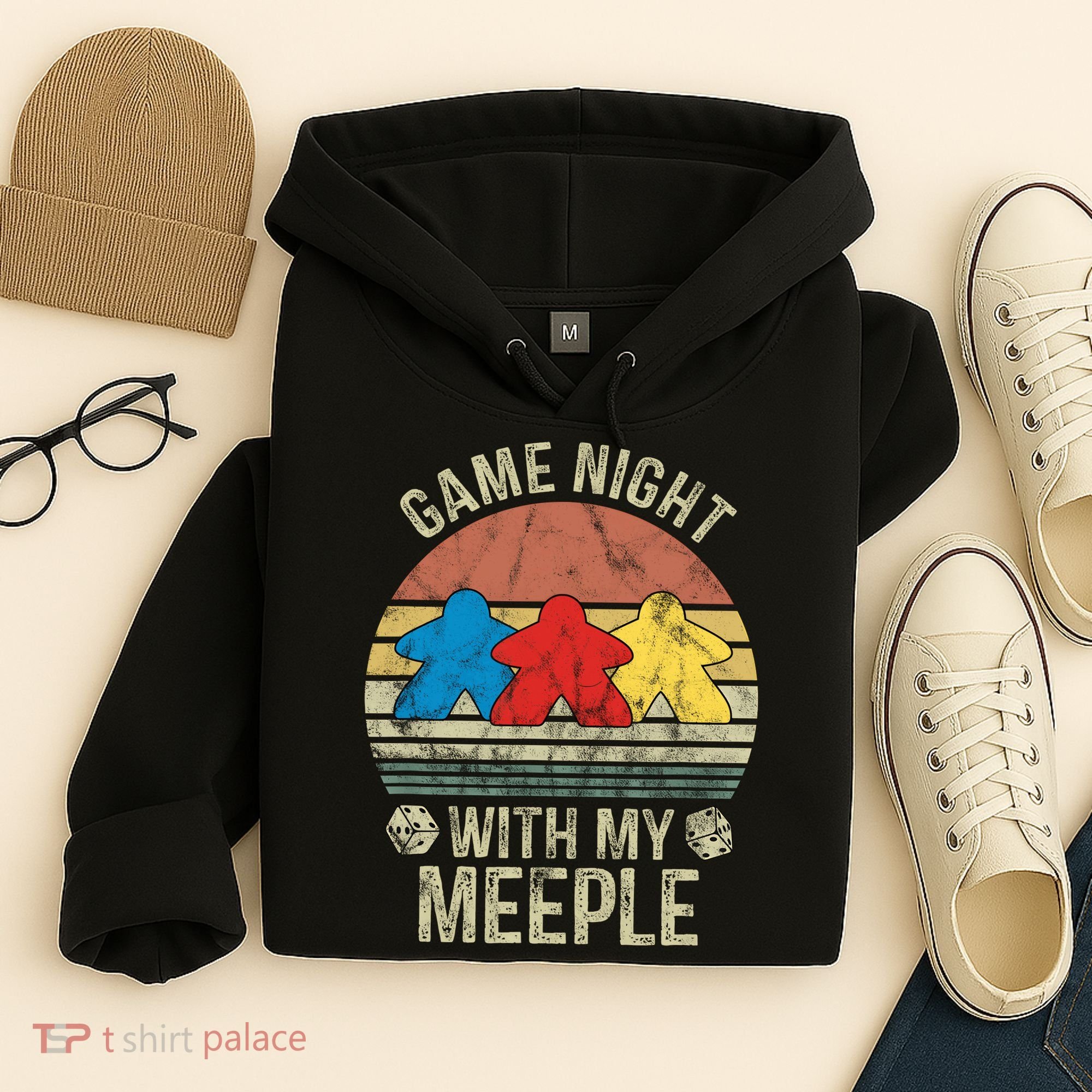 Game Night With My Meeple Board Games Tabletop Boardgamers Hoodie
