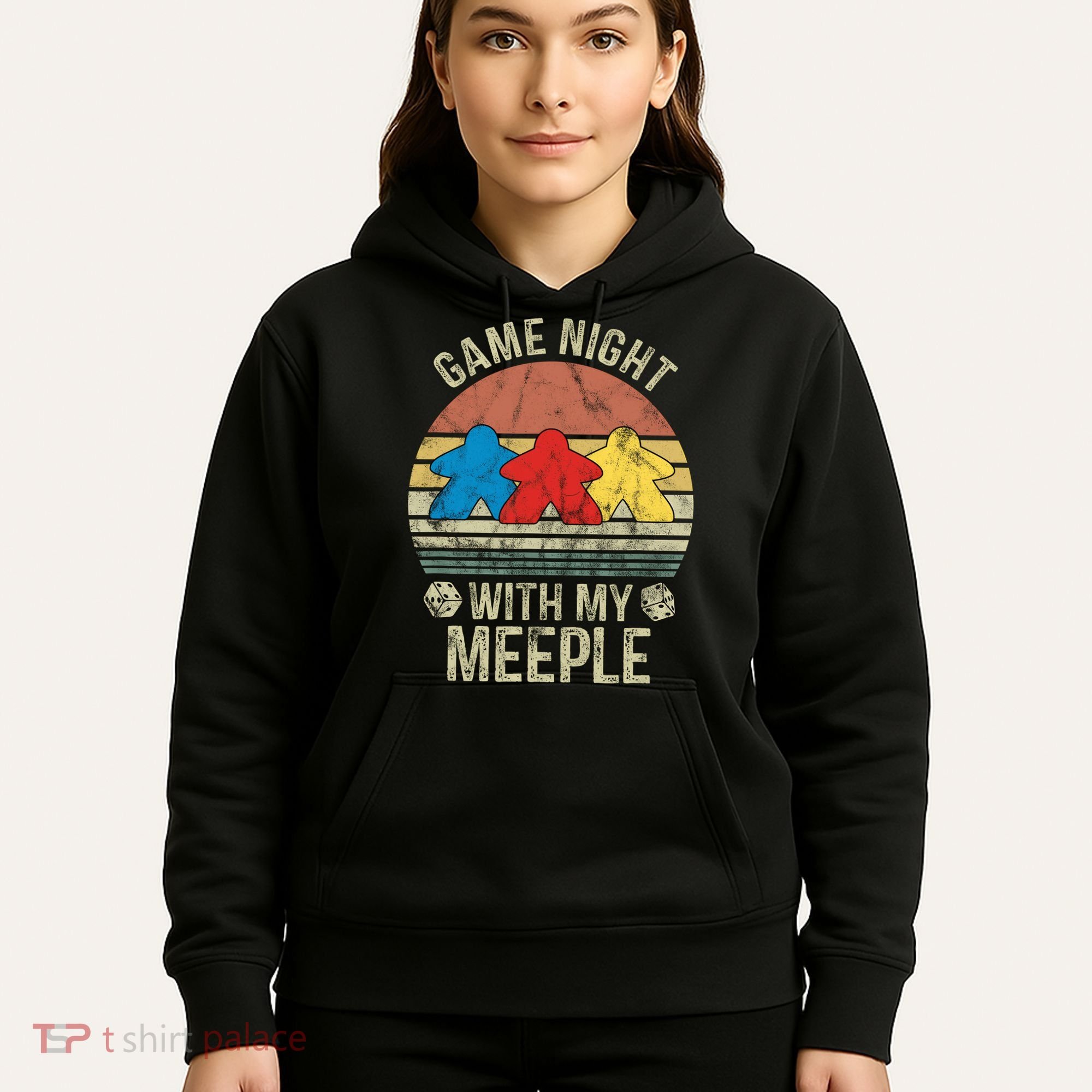 Game Night With My Meeple Board Games Tabletop Boardgamers Hoodie