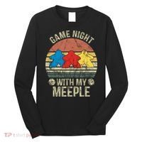 Game Night With My Meeple Board Games Tabletop Boardgamers Long Sleeve Shirt thumb 0