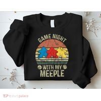 Game Night With My Meeple Board Games Tabletop Boardgamers Sweatshirt thumb 2