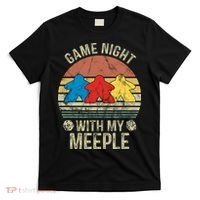 Game Night With My Meeple Board Games Tabletop Boardgamers T-Shirt thumb 0