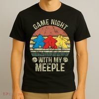 Game Night With My Meeple Board Games Tabletop Boardgamers T-Shirt thumb 3