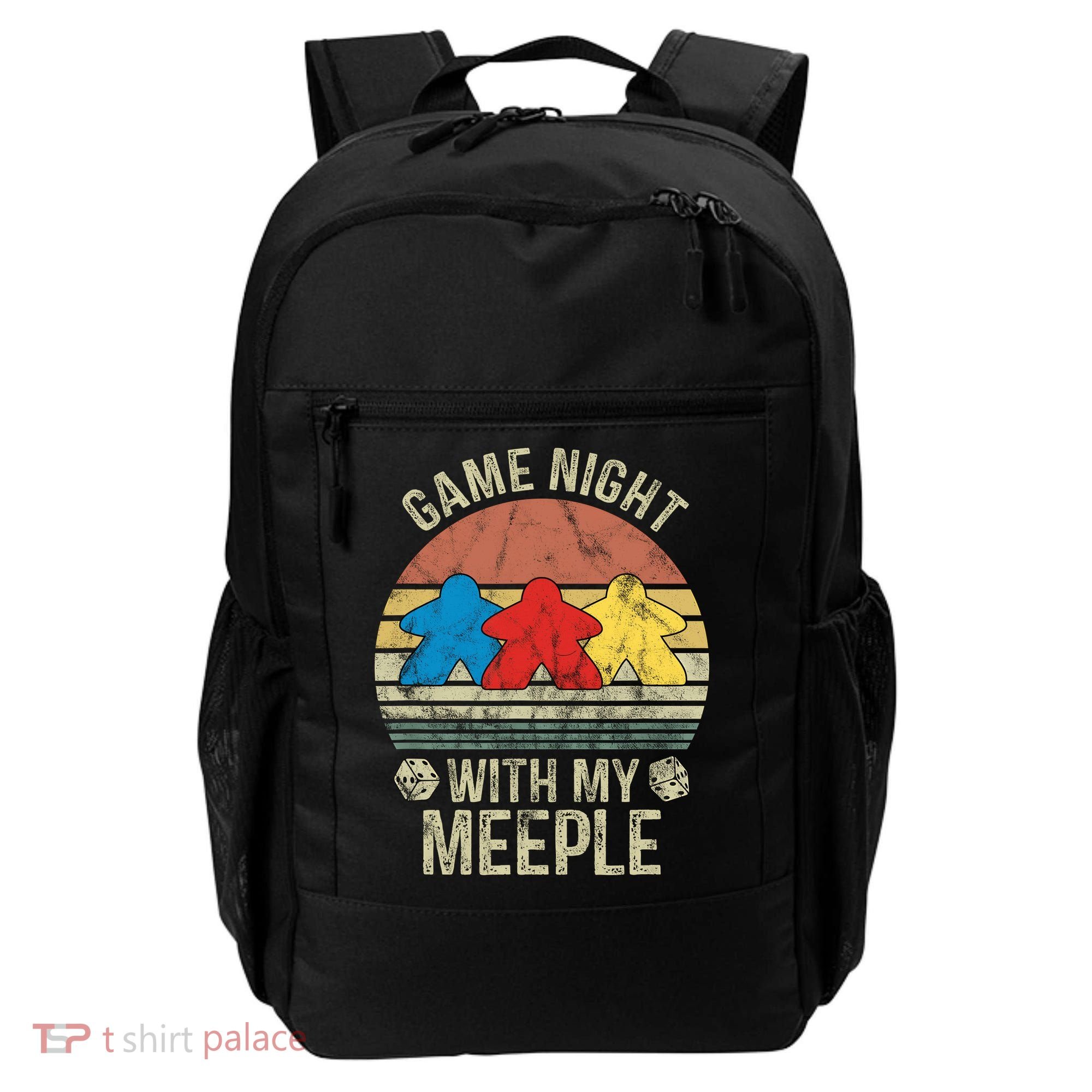 Game Night With My Meeple Board Games Tabletop Boardgamers Backpack