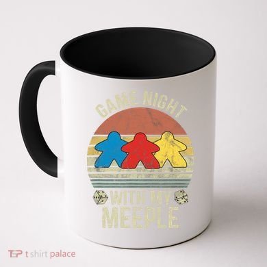 Game Night With My Meeple Board Games Tabletop Boardgamers Coffee Mug