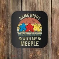 Game Night With My Meeple Board Games Tabletop Boardgamers Coaster thumb 0