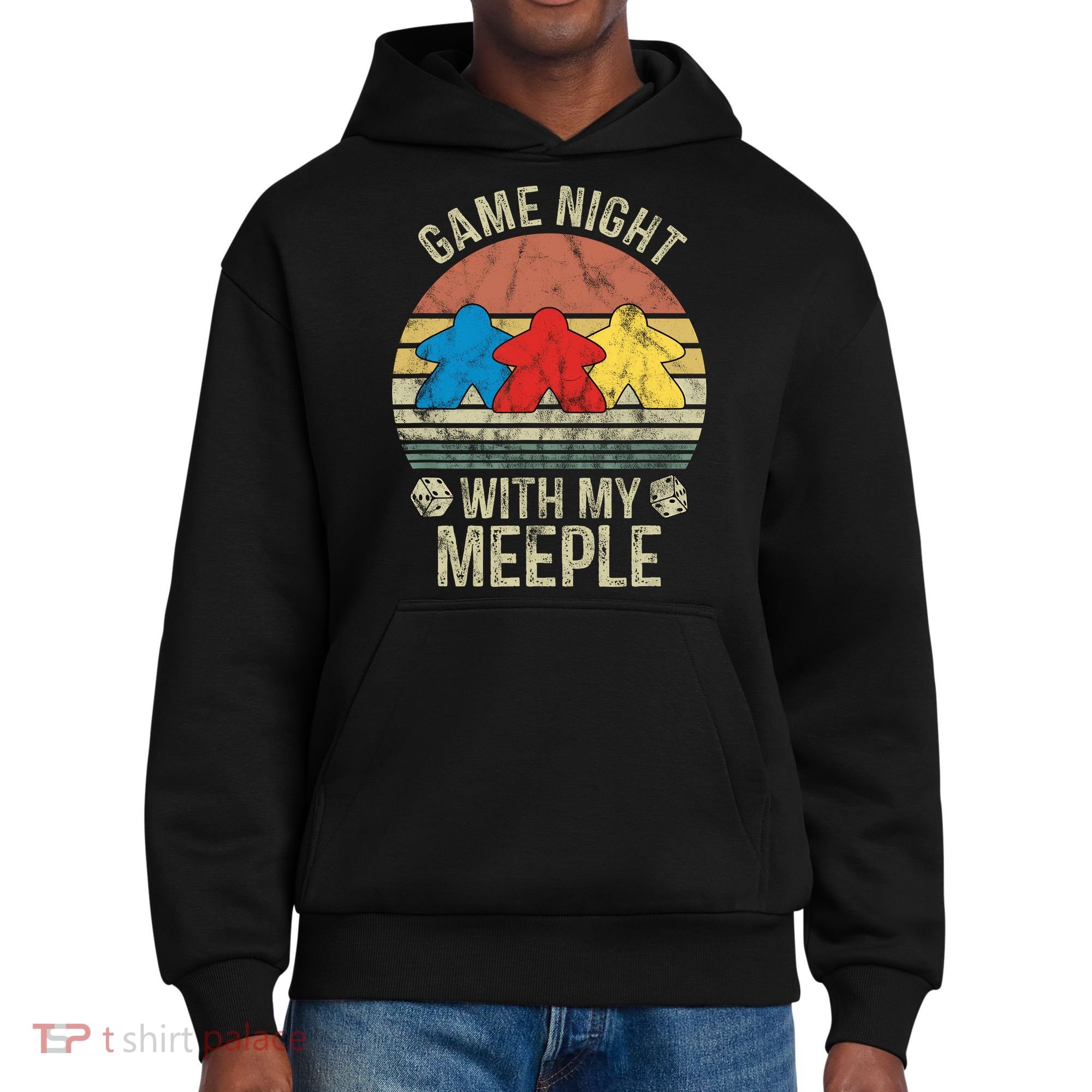 Game Night With My Meeple Board Games Tabletop Boardgamers District V.I.T. Heavyweight Hoodie