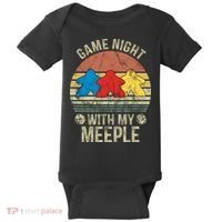 Game Night With My Meeple Board Games Tabletop Boardgamers Baby Bodysuit thumb 0