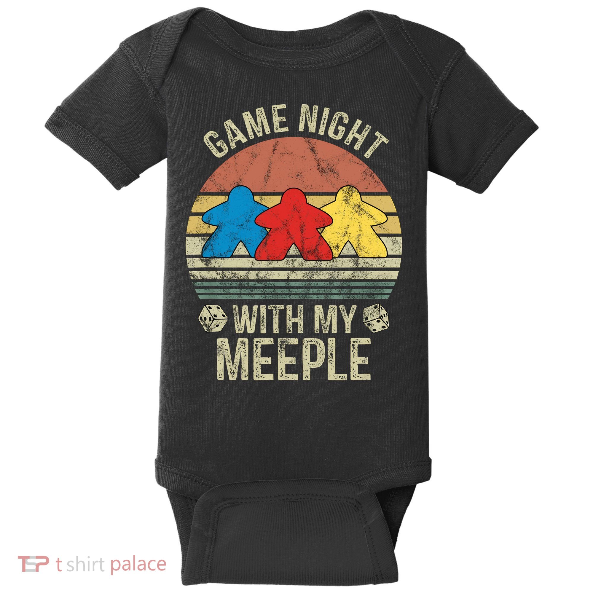 Game Night With My Meeple Board Games Tabletop Boardgamers Baby Bodysuit