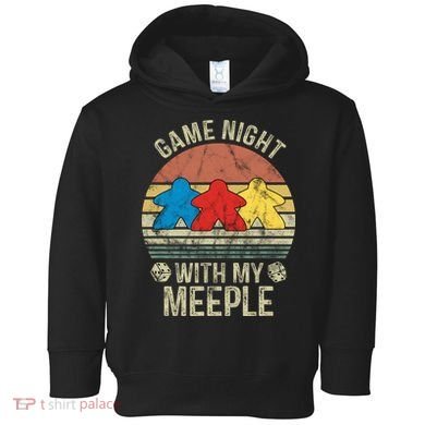 Game Night With My Meeple Board Games Tabletop Boardgamers Toddler Hoodie