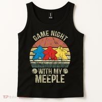 Game Night With My Meeple Board Games Tabletop Boardgamers Tank Top thumb 2