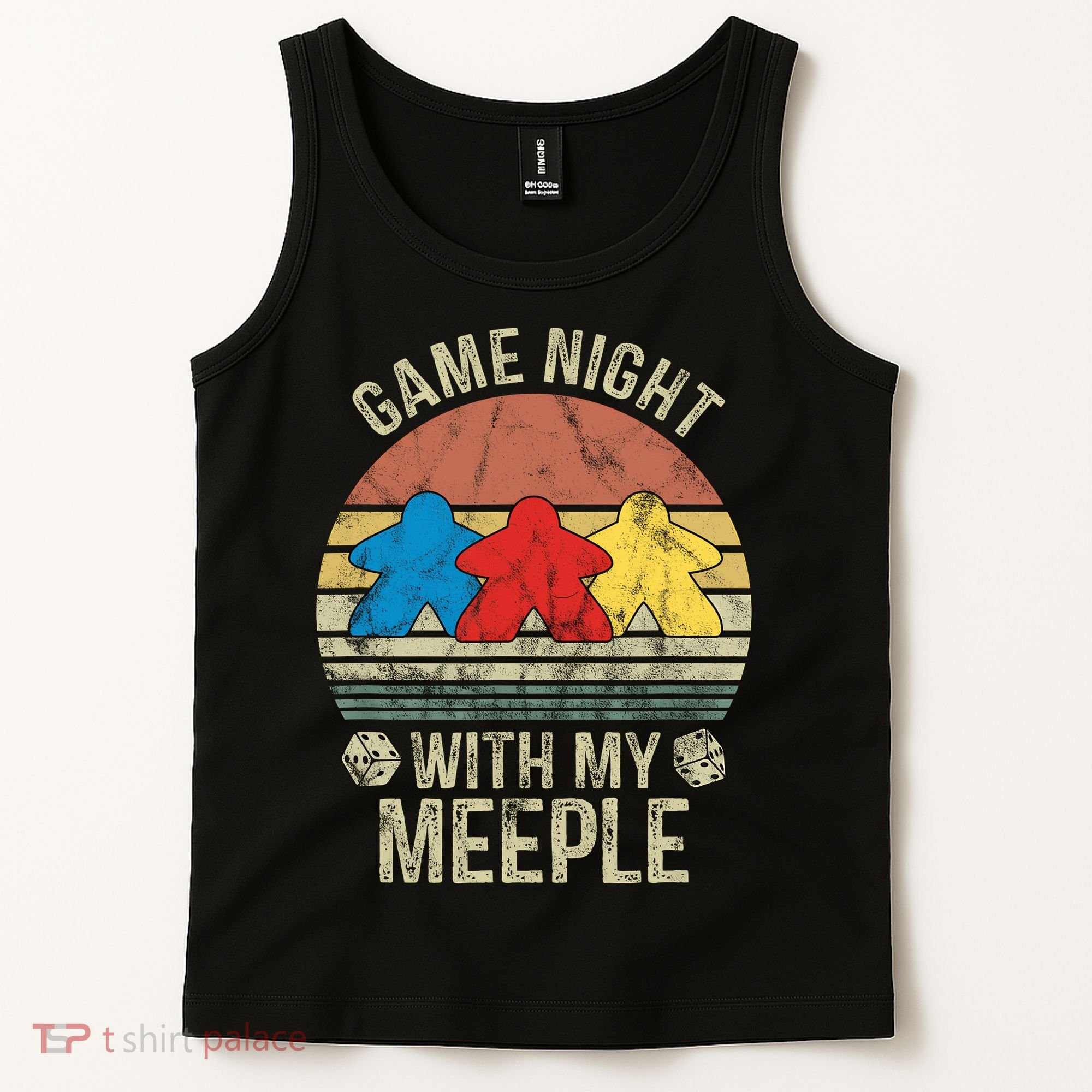 Game Night With My Meeple Board Games Tabletop Boardgamers Tank Top