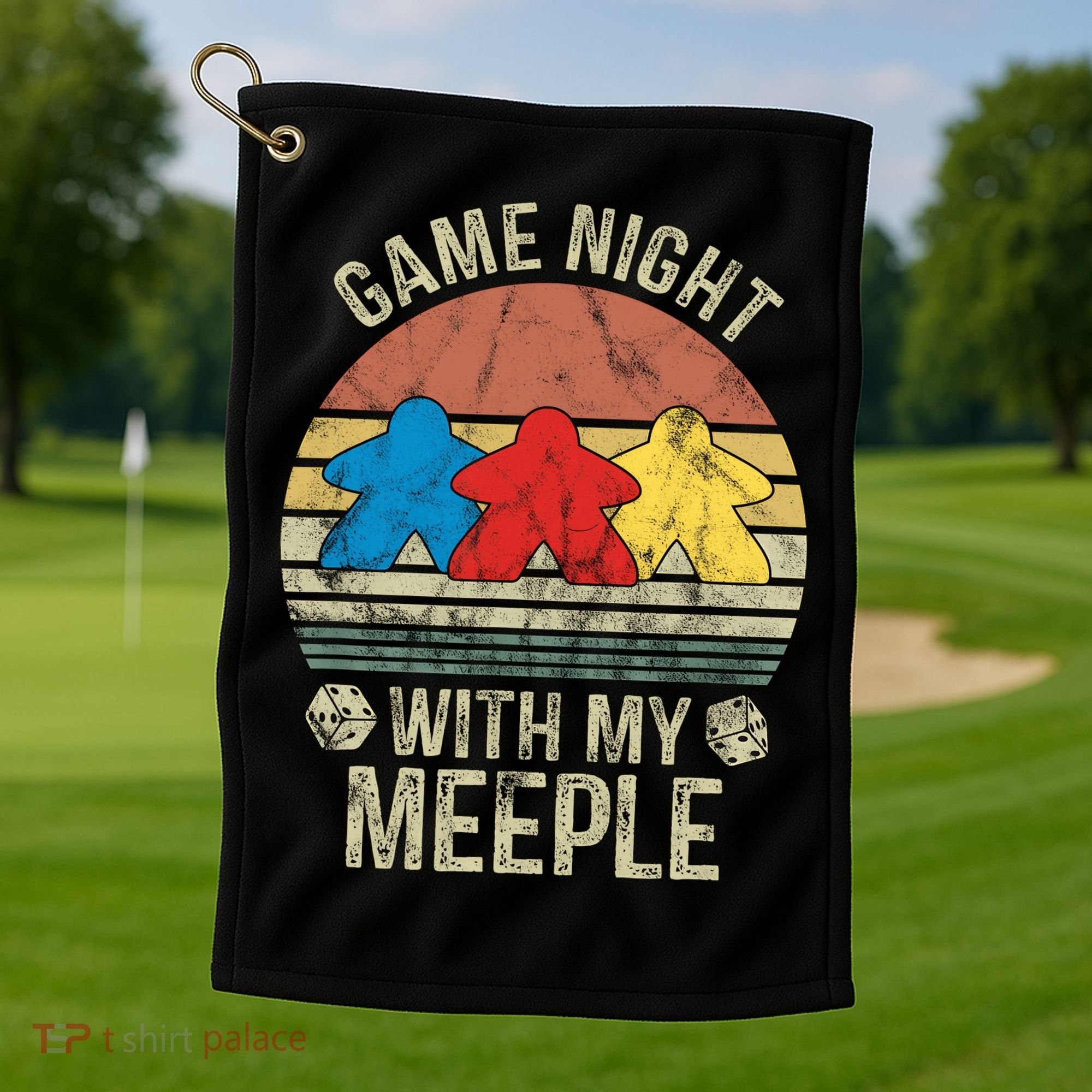 Game Night With My Meeple Board Games Tabletop Boardgamers Golf Towel