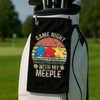 Game Night With My Meeple Board Games Tabletop Boardgamers Golf Towel thumb 2
