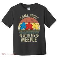 Game Night With My Meeple Board Games Tabletop Boardgamers Toddler T-Shirt thumb 0