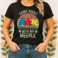 Game Night With My Meeple Board Games Tabletop Boardgamers Women's T-Shirt thumb 2