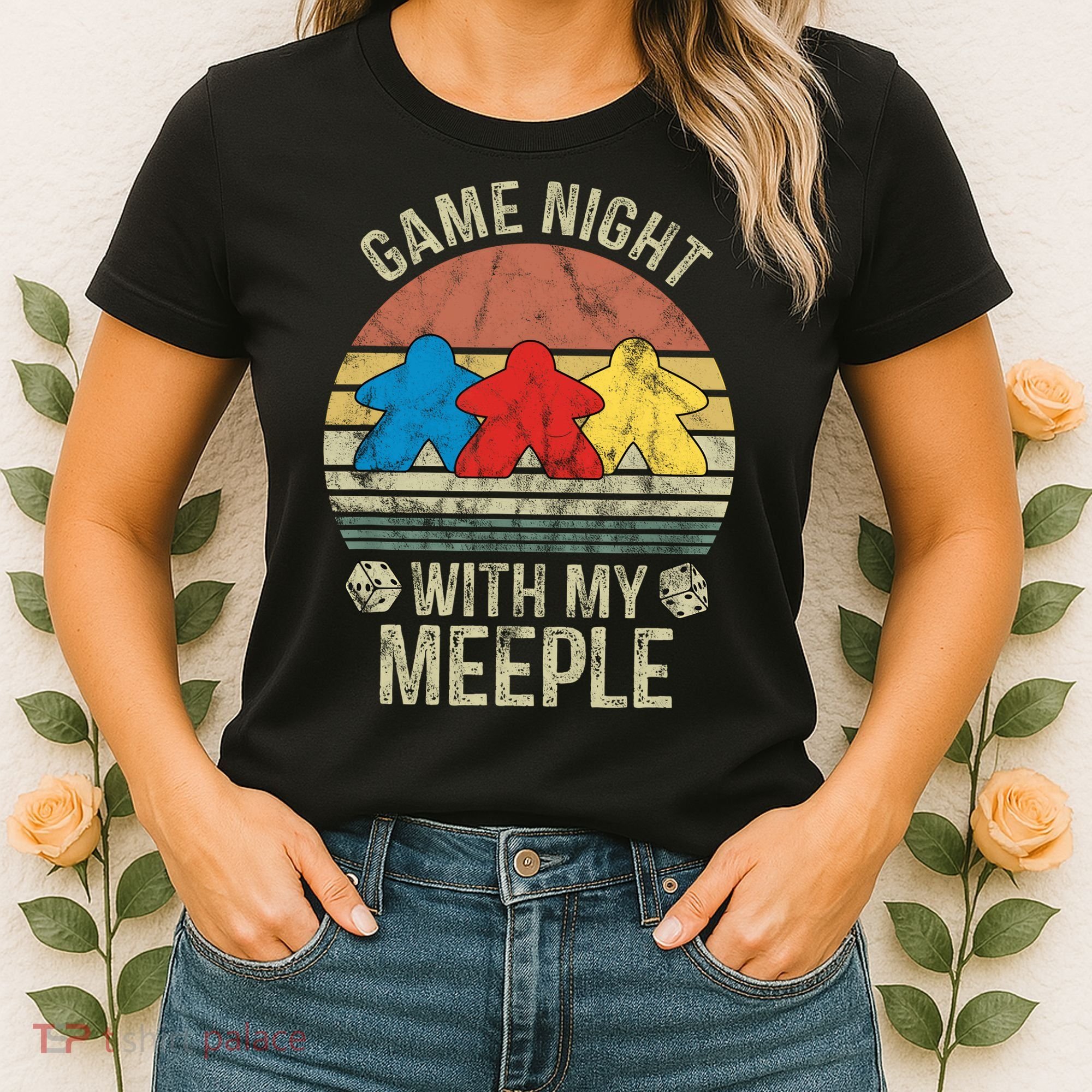 Game Night With My Meeple Board Games Tabletop Boardgamers Women's T-Shirt