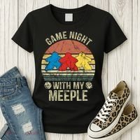 Game Night With My Meeple Board Games Tabletop Boardgamers Women's T-Shirt thumb 3