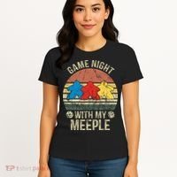 Game Night With My Meeple Board Games Tabletop Boardgamers Women's T-Shirt thumb 4