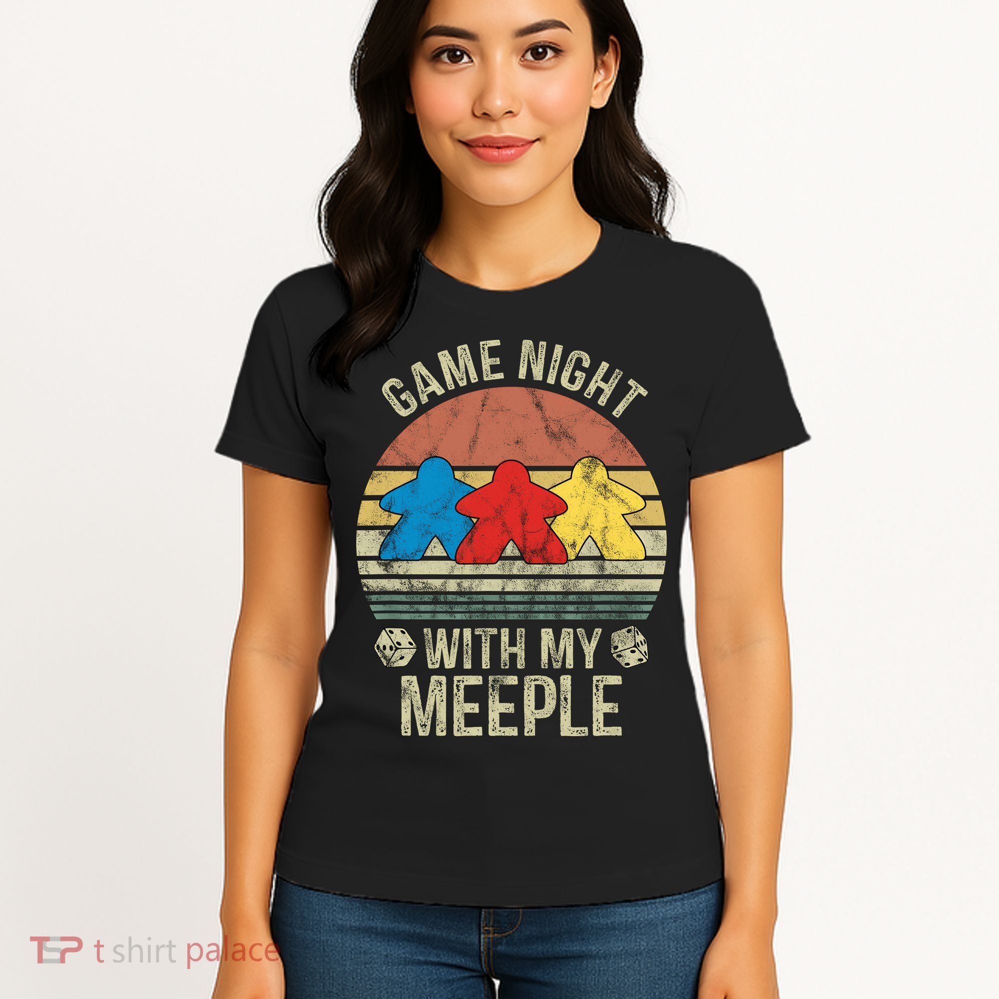Game Night With My Meeple Board Games Tabletop Boardgamers Women's T-Shirt