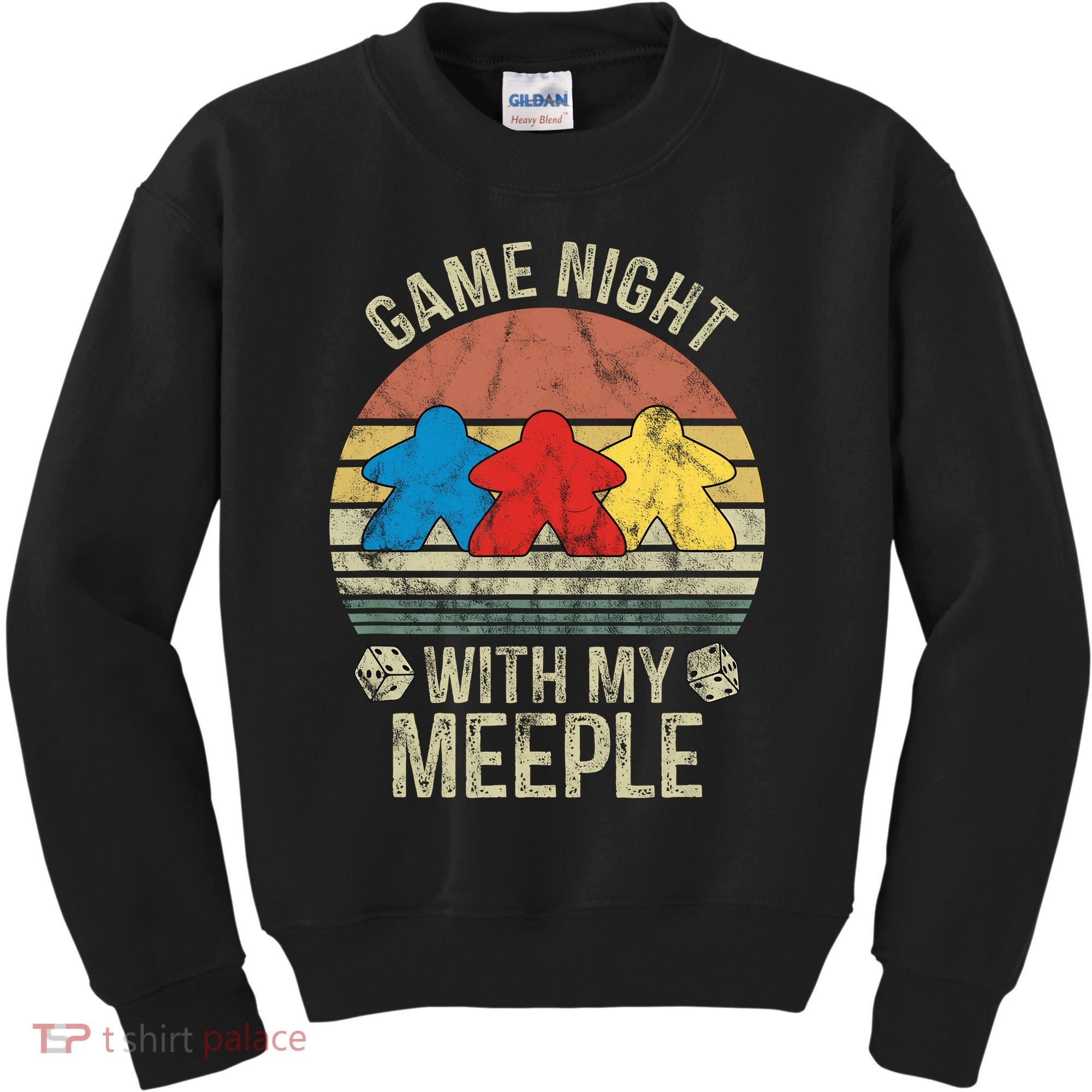 Game Night With My Meeple Board Games Tabletop Boardgamers Kids Sweatshirt