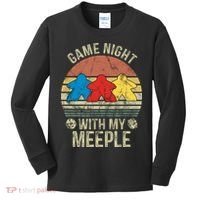Game Night With My Meeple Board Games Tabletop Boardgamers Kids Long Sleeve Shirt thumb 0
