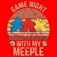 Game Night With My Meeple Board Games Tabletop Boardgamers Santa Hat thumb 1