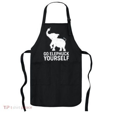 Go Elephuck Yourself Elephant Middle Finger Apron