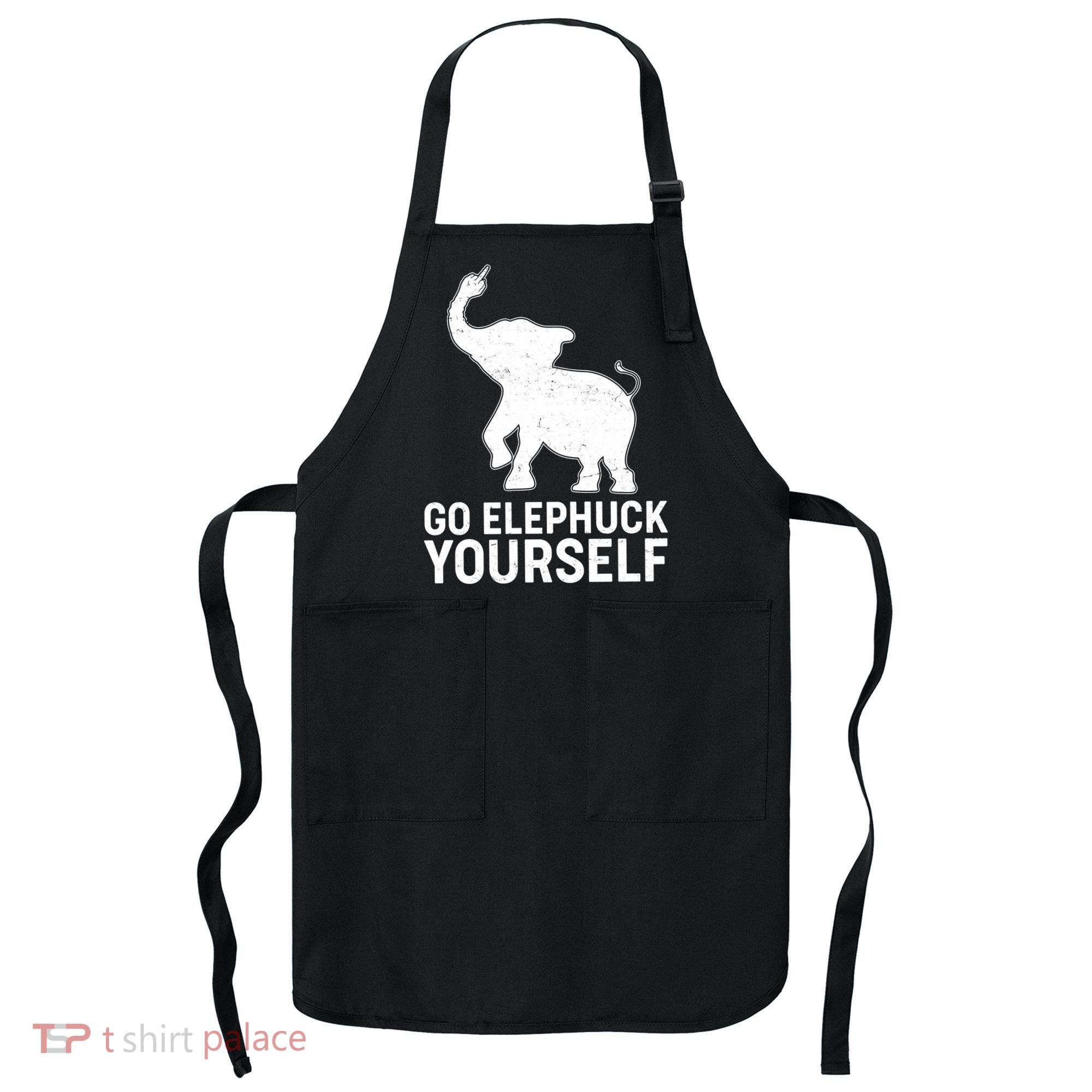 Go Elephuck Yourself Elephant Middle Finger Apron