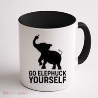 Go Elephuck Yourself Elephant Middle Finger Coffee Mug thumb 1