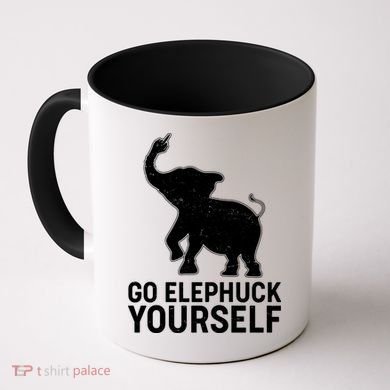Go Elephuck Yourself Elephant Middle Finger Coffee Mug