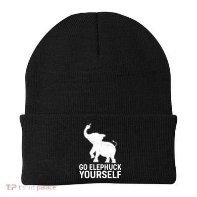 Go Elephuck Yourself Elephant Middle Finger Beanie