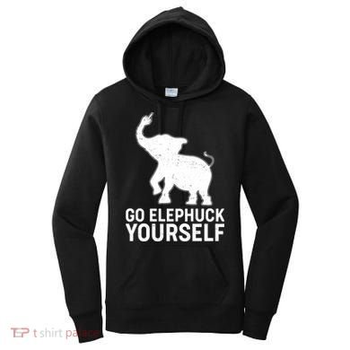 Go Elephuck Yourself Elephant Middle Finger Women's Hoodie