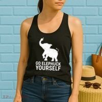 Go Elephuck Yourself Elephant Middle Finger Women's Tank Top thumb 2