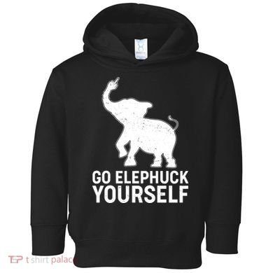 Go Elephuck Yourself Elephant Middle Finger Toddler Hoodie