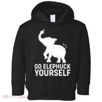 Go Elephuck Yourself Elephant Middle Finger Toddler Hoodie thumb 0