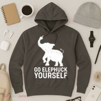 Go Elephuck Yourself Elephant Middle Finger Hoodie thumb 3