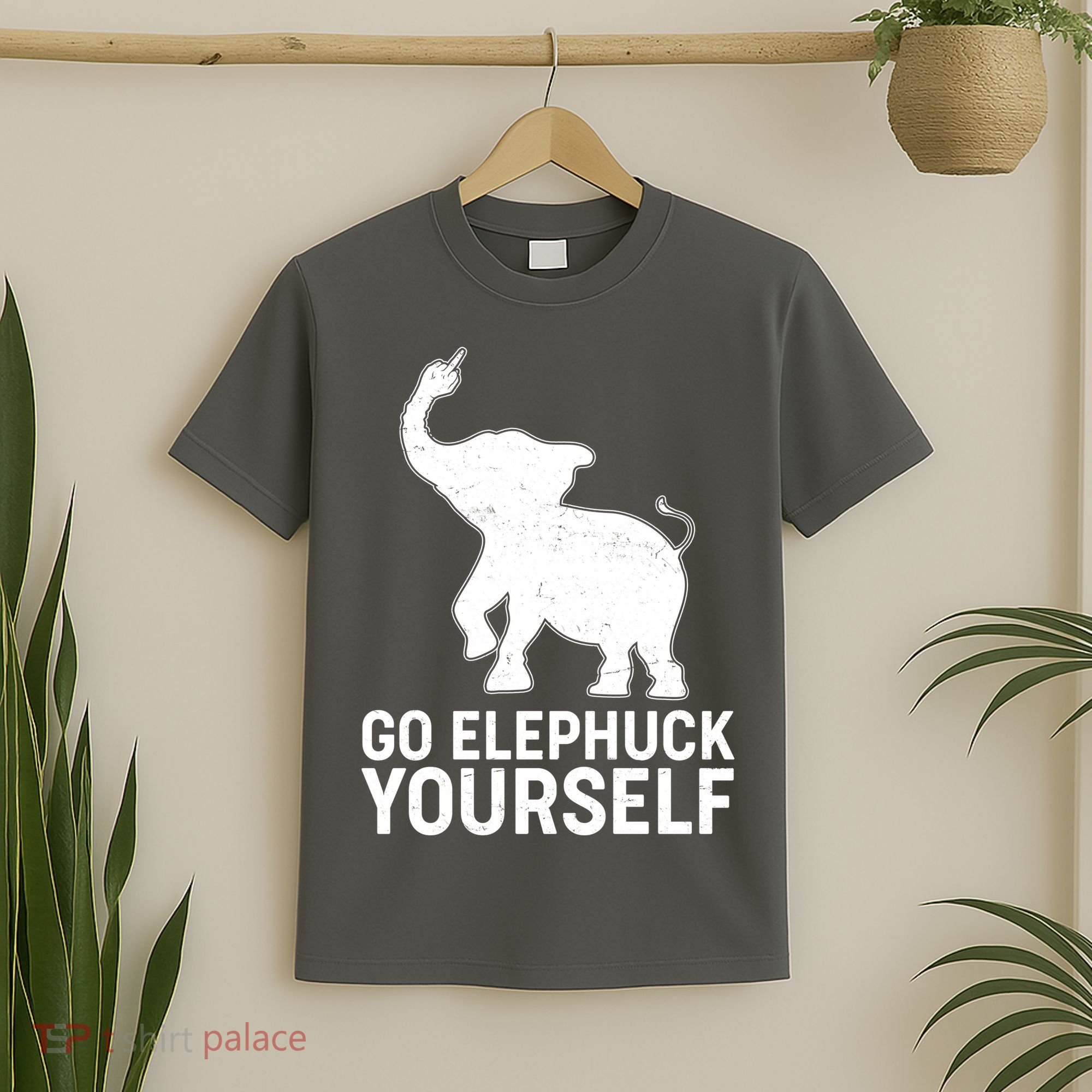 Go Elephuck Yourself Elephant Middle Finger T-Shirt