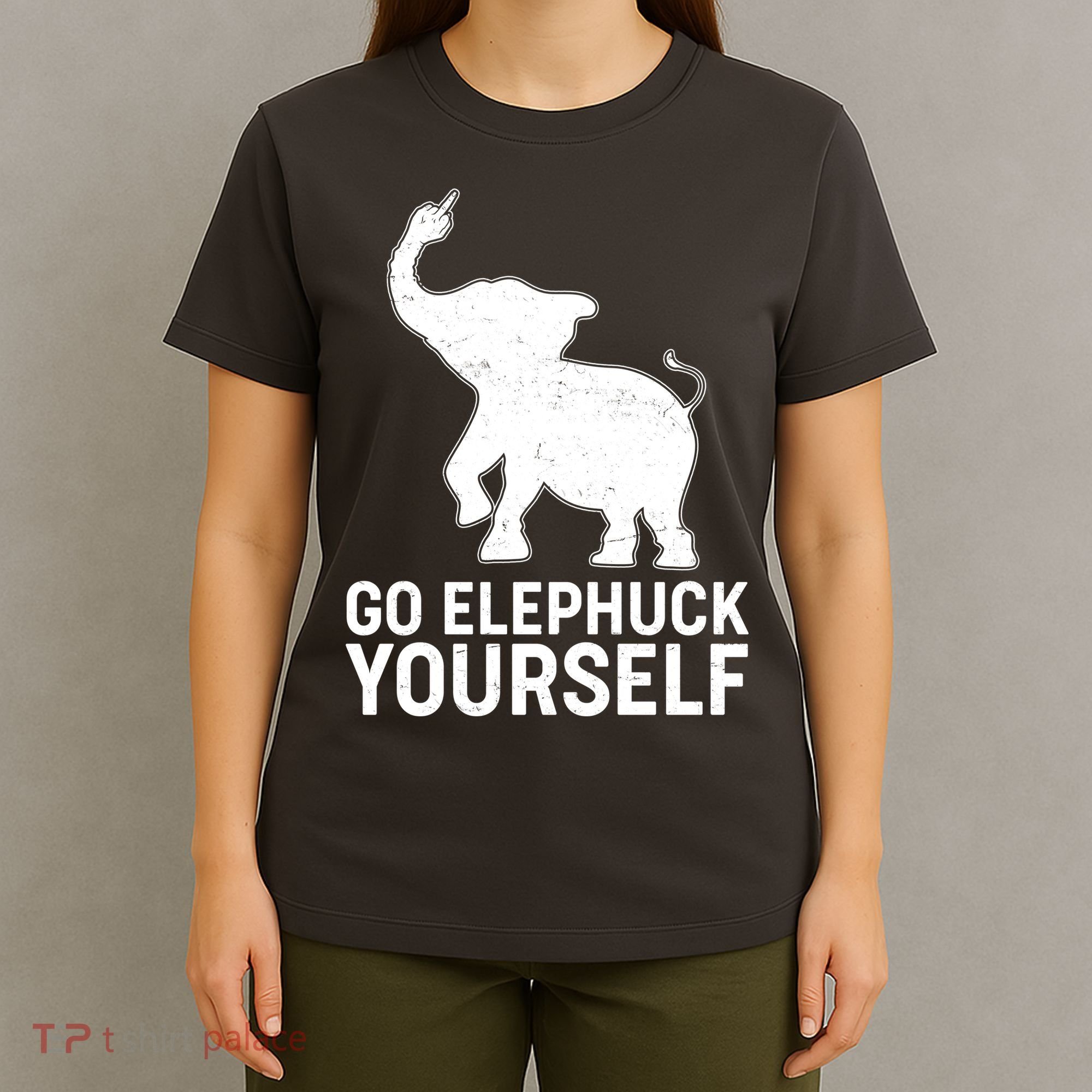 Go Elephuck Yourself Elephant Middle Finger T-Shirt