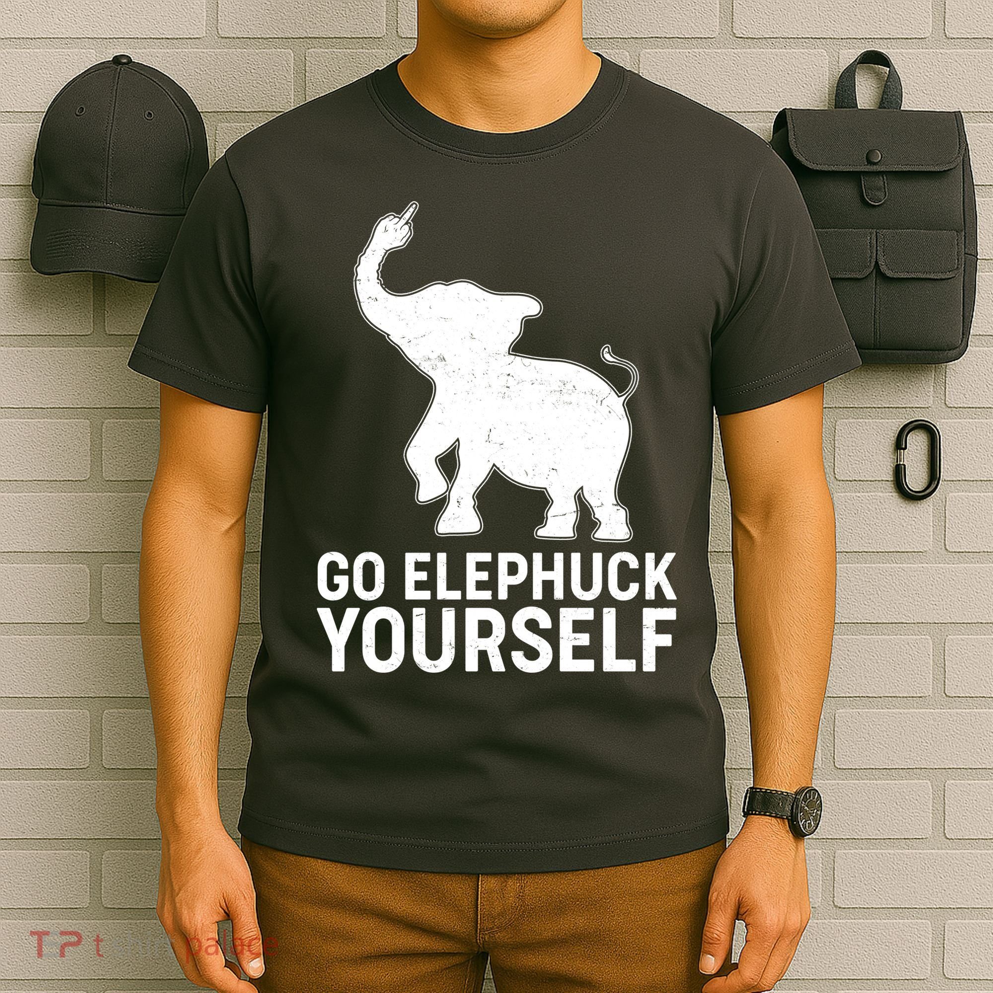 Go Elephuck Yourself Elephant Middle Finger T-Shirt