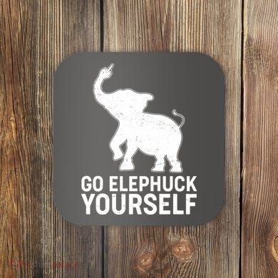 Go Elephuck Yourself Elephant Middle Finger Coaster