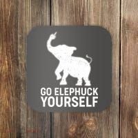 Go Elephuck Yourself Elephant Middle Finger Coaster thumb 0