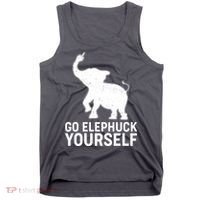 Go Elephuck Yourself Elephant Middle Finger Tank Top thumb 0