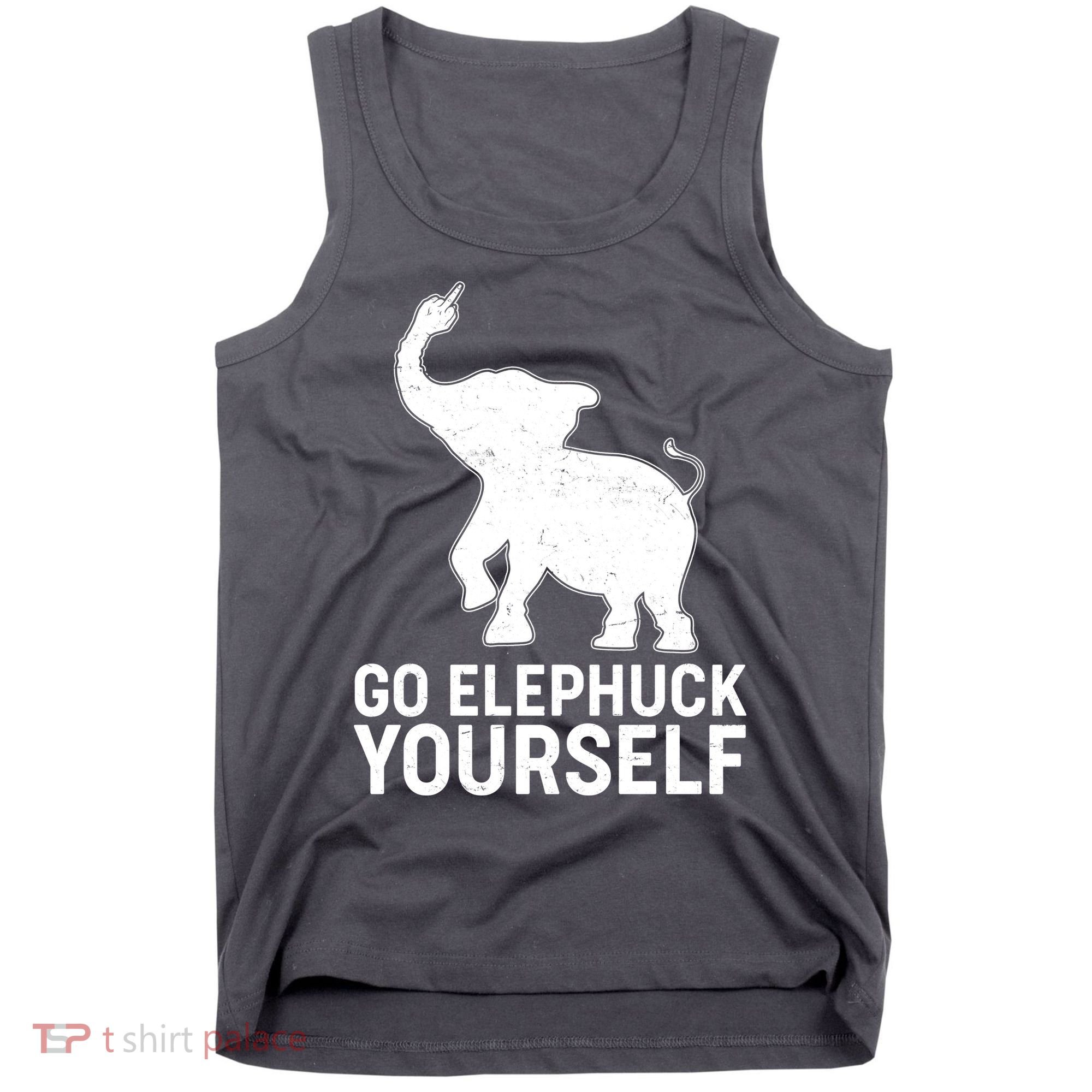 Go Elephuck Yourself Elephant Middle Finger Tank Top