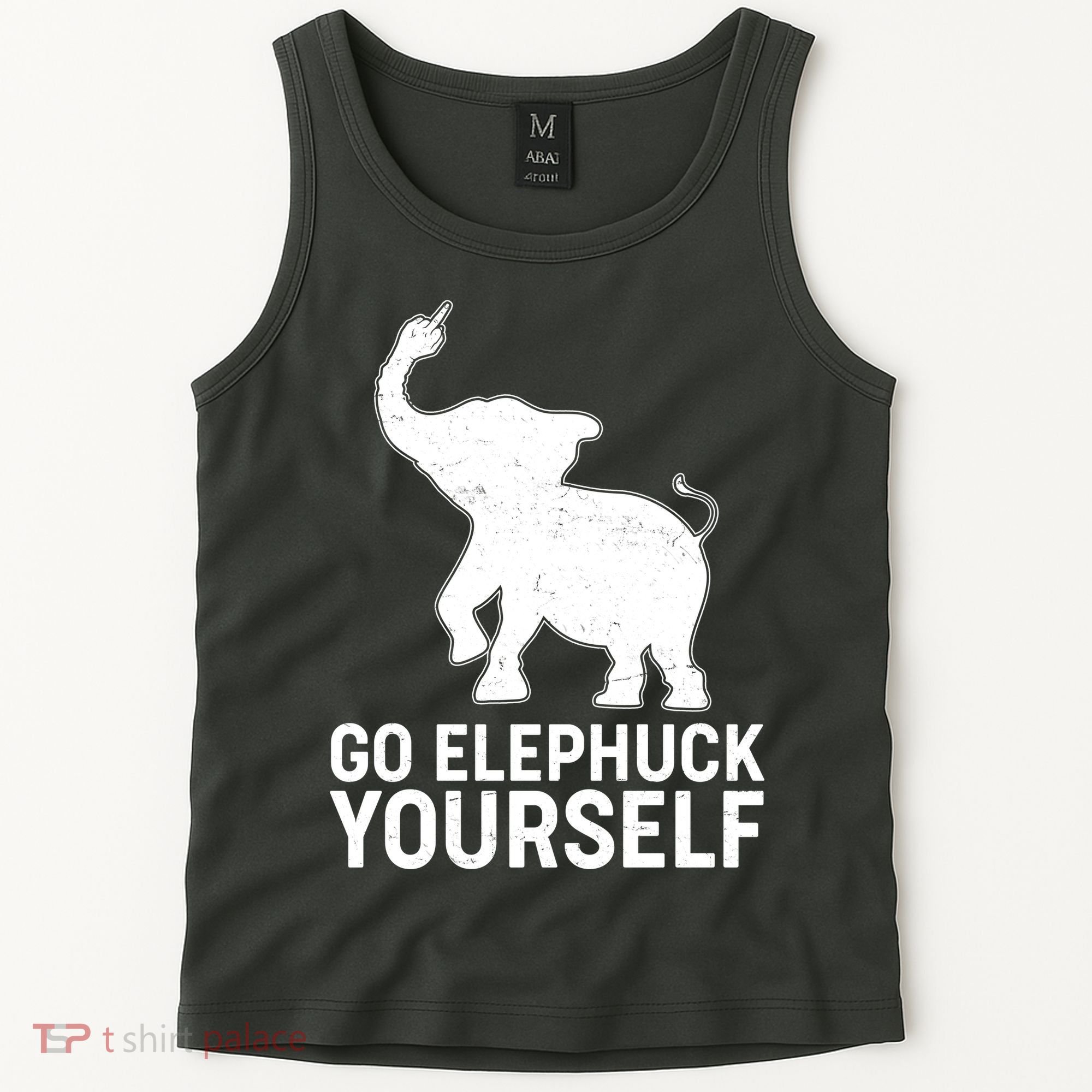 Go Elephuck Yourself Elephant Middle Finger Tank Top