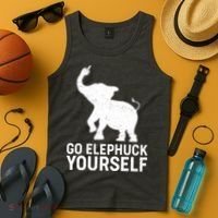 Go Elephuck Yourself Elephant Middle Finger Tank Top thumb 4