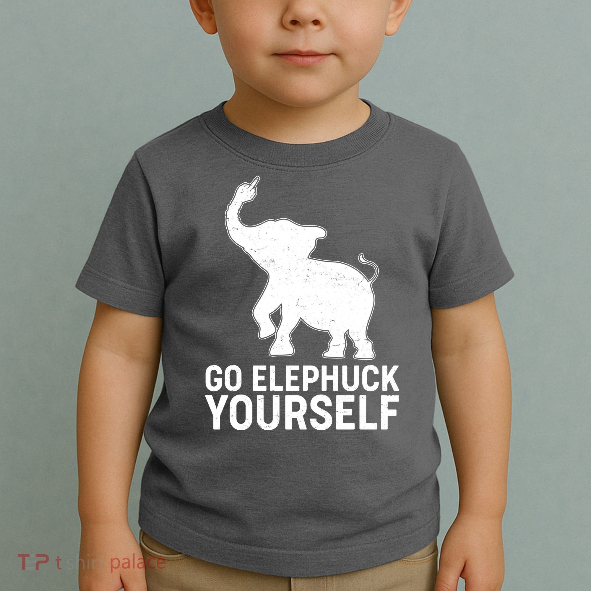 Go Elephuck Yourself Elephant Middle Finger Toddler T-Shirt