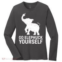 Go Elephuck Yourself Elephant Middle Finger Women's Long Sleeve Shirt thumb 0